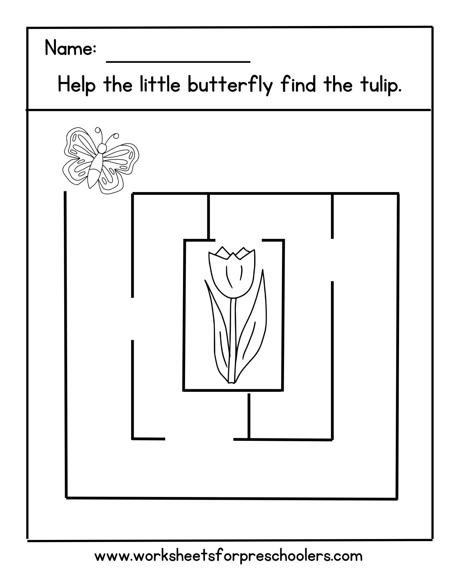 Maze Worksheet for Spring