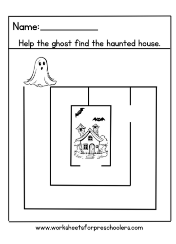 Preschool Halloween Maze Activity
