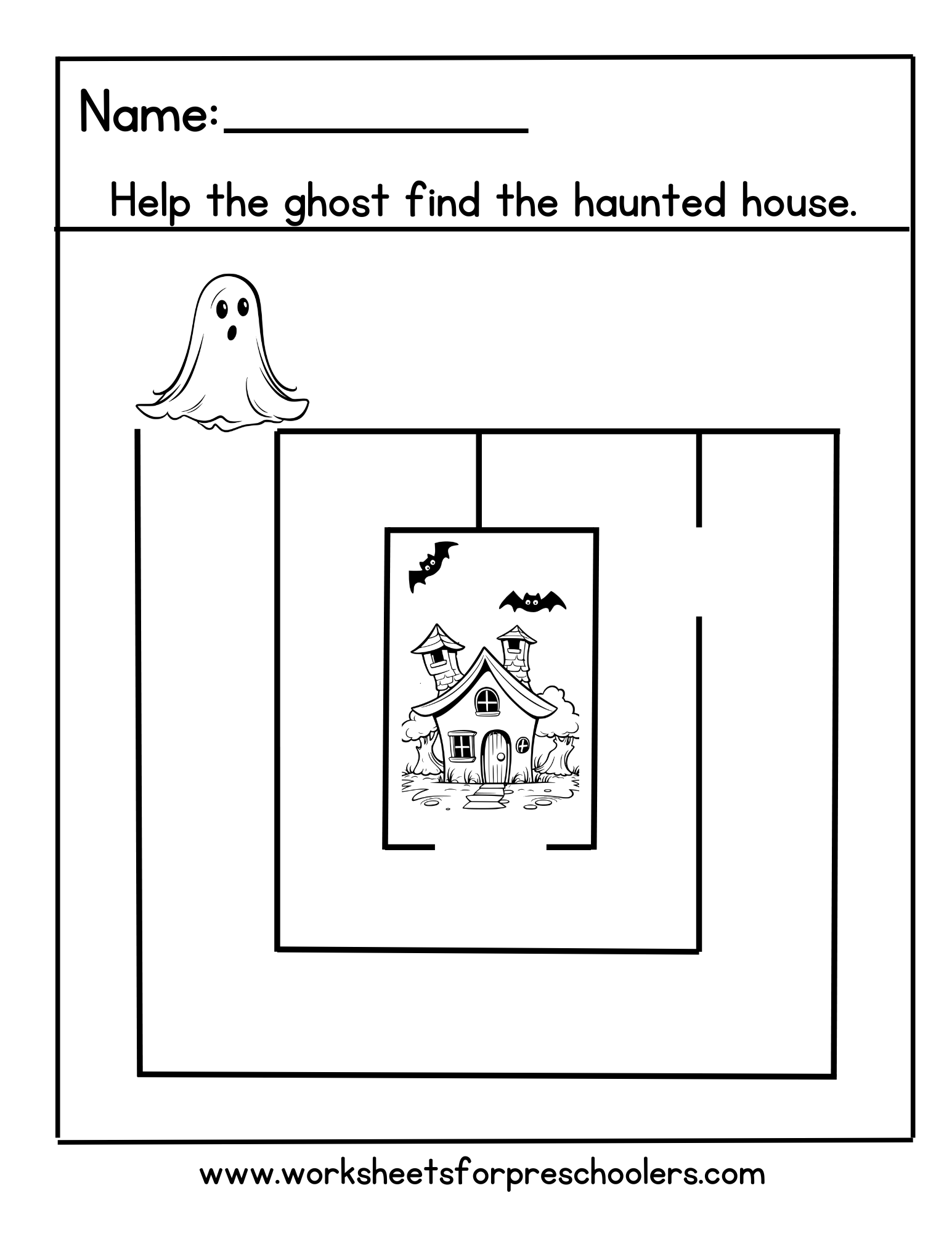 Halloween Maze Activity Sheet 