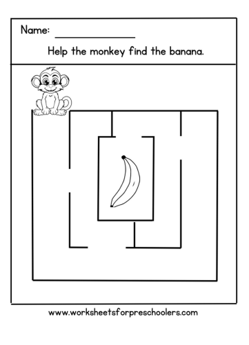 Monkey Maze Activity Sheet