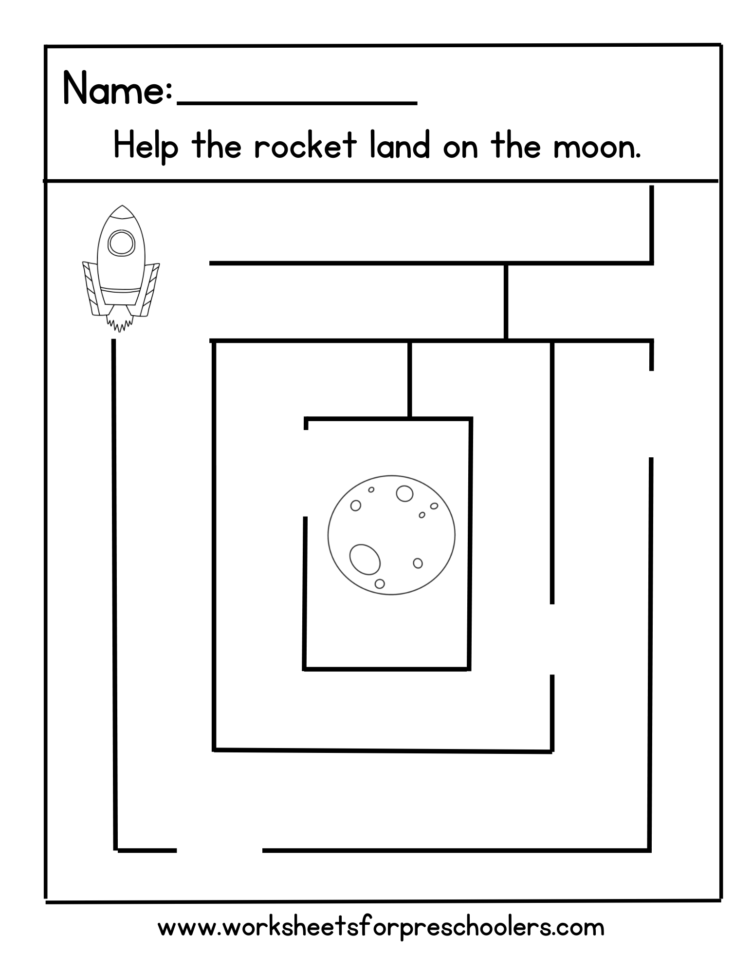 Outer Space Maze Activity Sheet