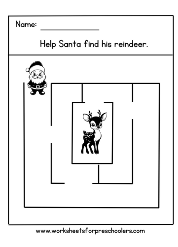 Christmas Maze Worksheet