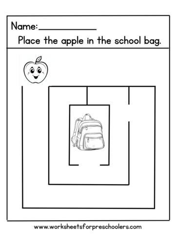 Back to School Maze Worksheet
