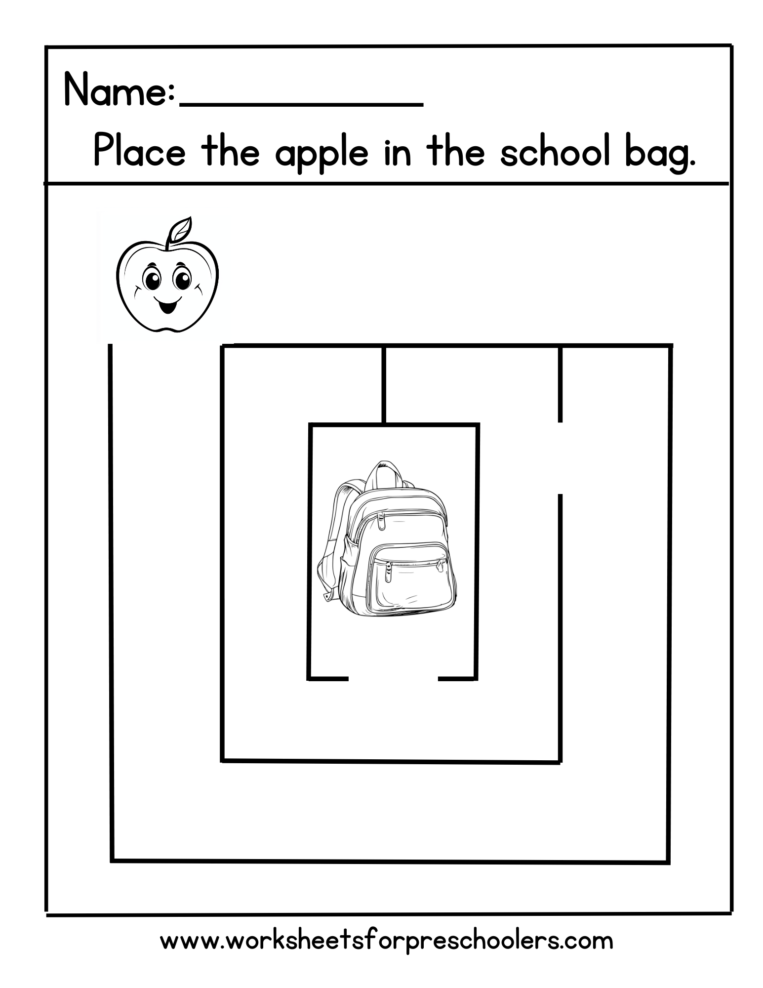 Back to School Maze Activity Worksheet 