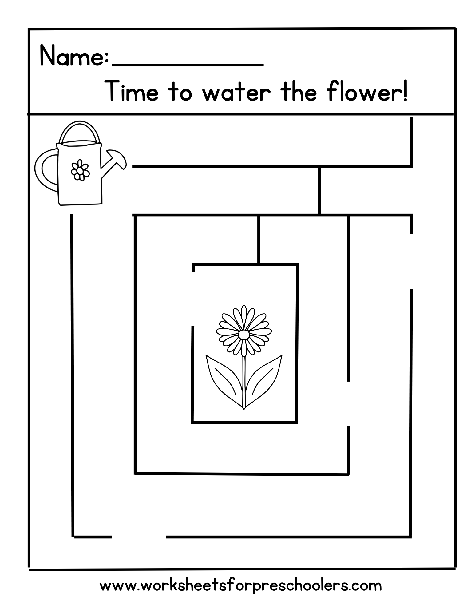 Garden Maze Activity Sheet 
