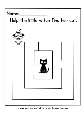 Preschool Halloween Maze Activity