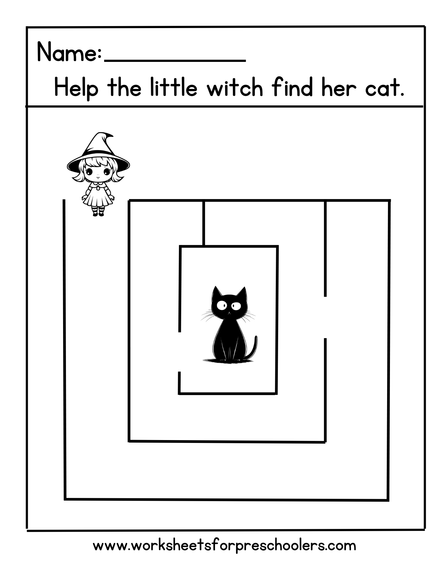 Preschool Halloween Maze Activity Preschool