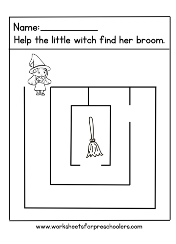 Preschool Halloween Maze Activity \