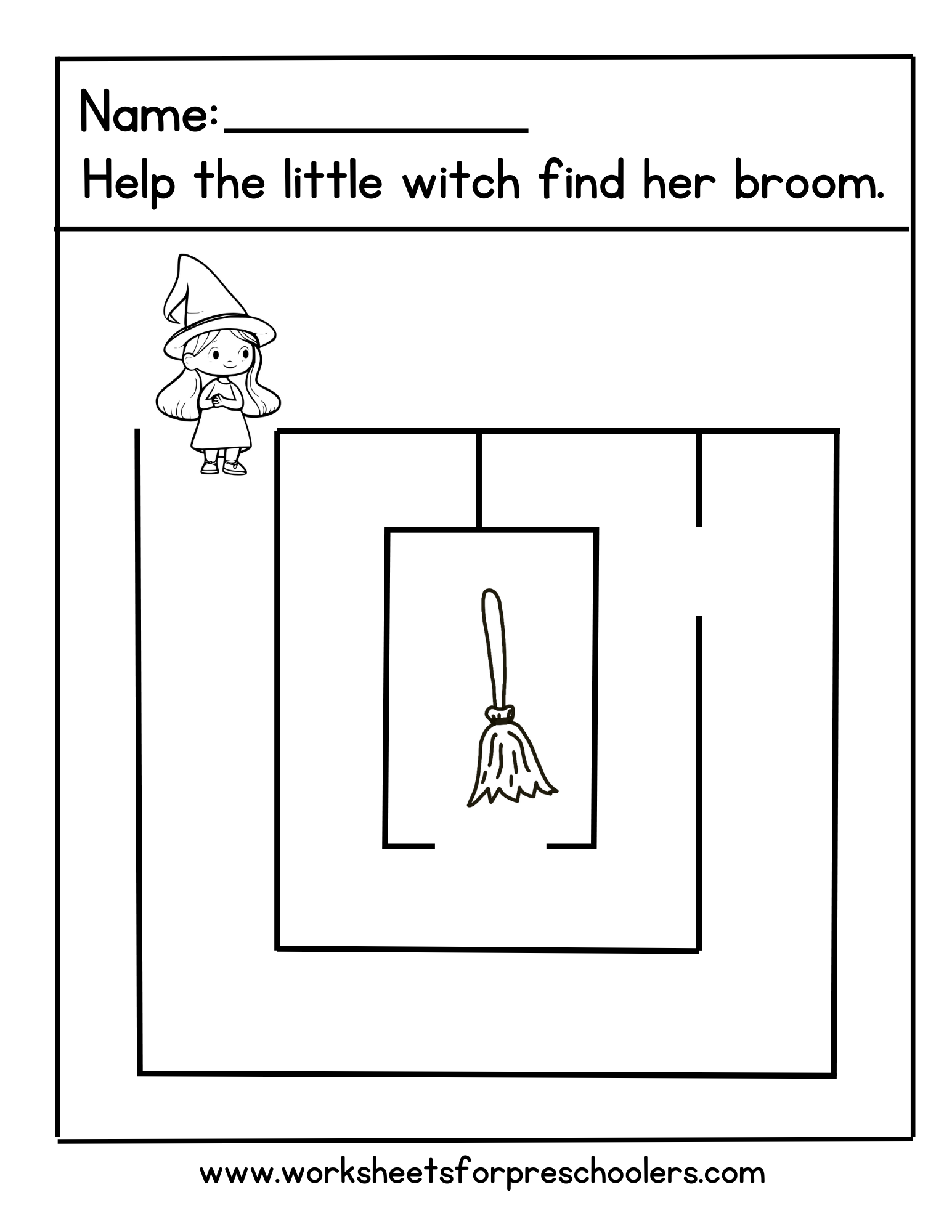Halloween Maze Worksheet 