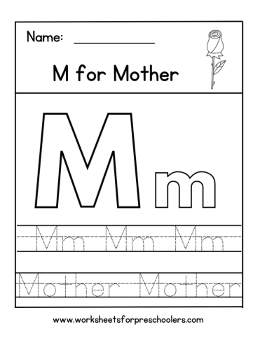 Tracing Letter M Worksheet
