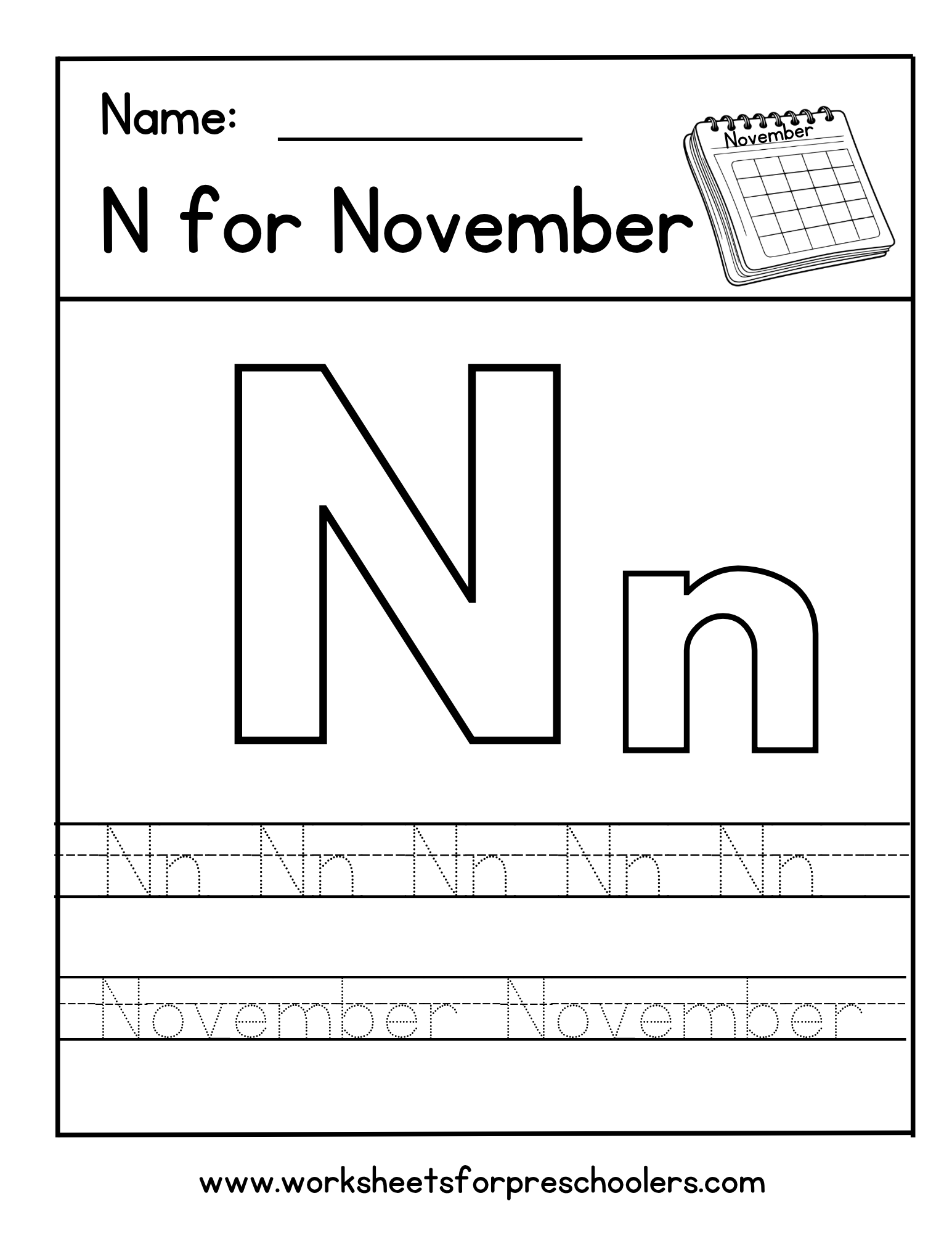 N for November 