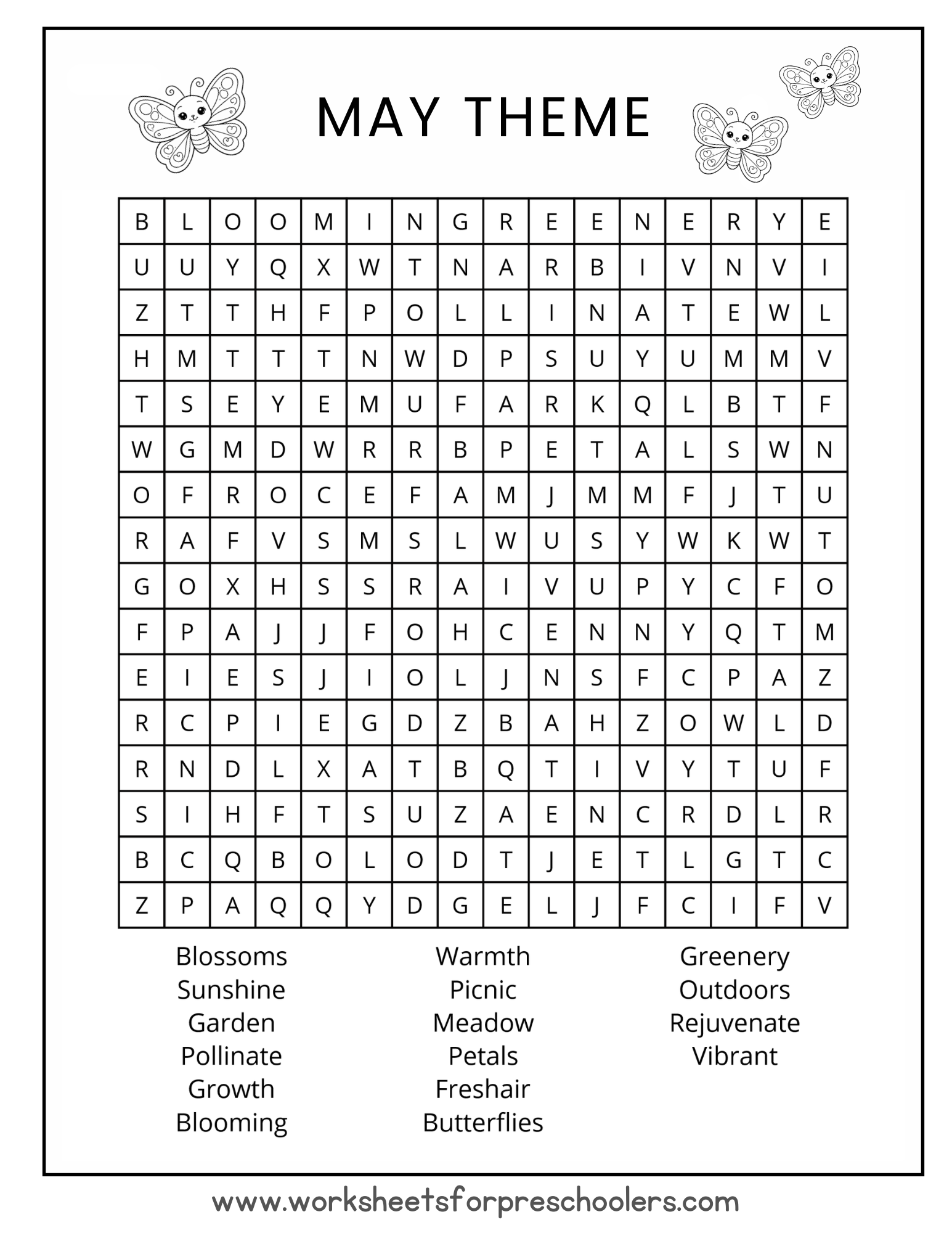 May Word Search