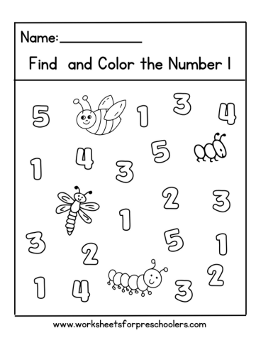 Number 1 Worksheet
