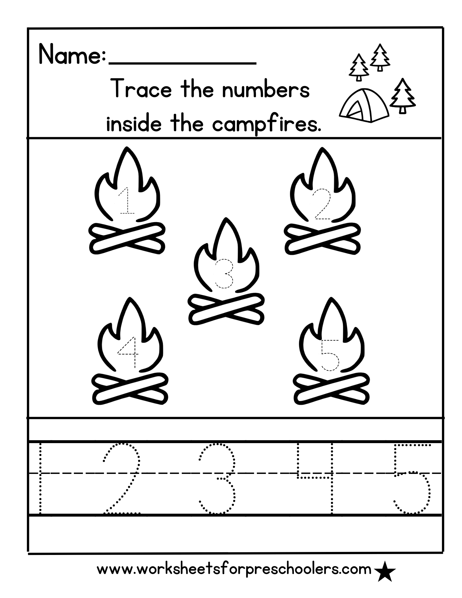Camping Math Worksheet