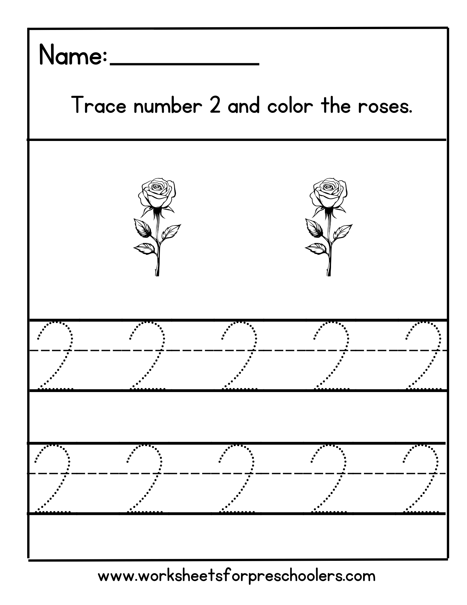 Number 2 Math Flower Worksheet Number 2 Math Flower Worksheet
