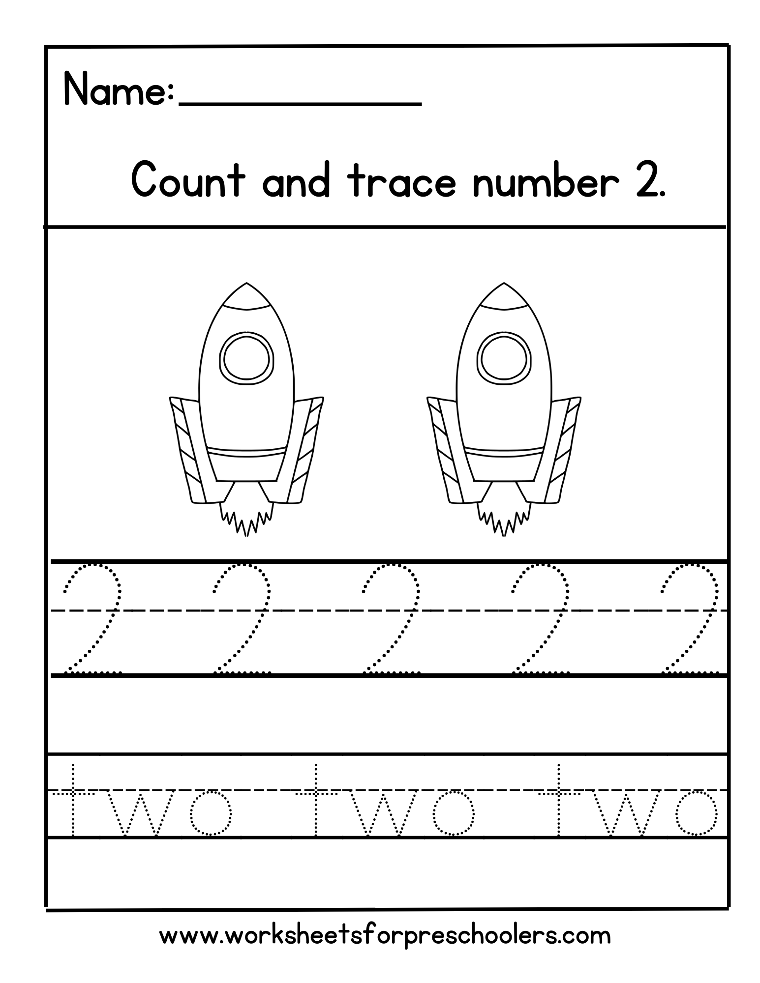 Space Theme Number 2 Worksheet Space Theme Number 2 Worksheet