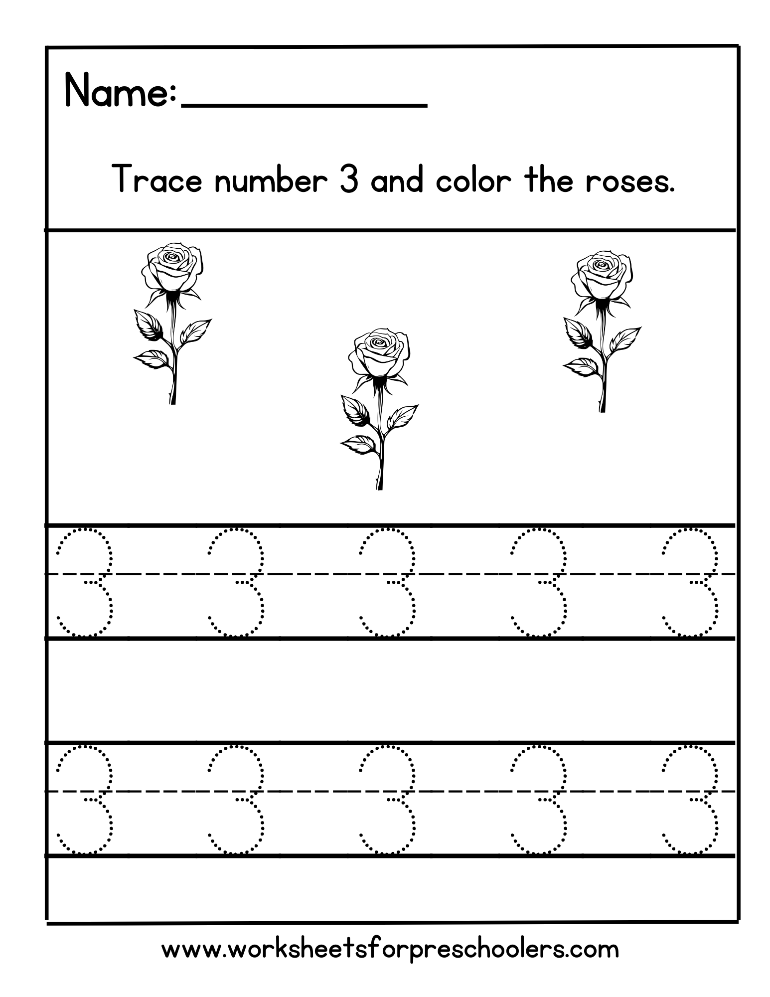 Number 3 Math Flower Worksheet Number 3 Math Flower Worksheet