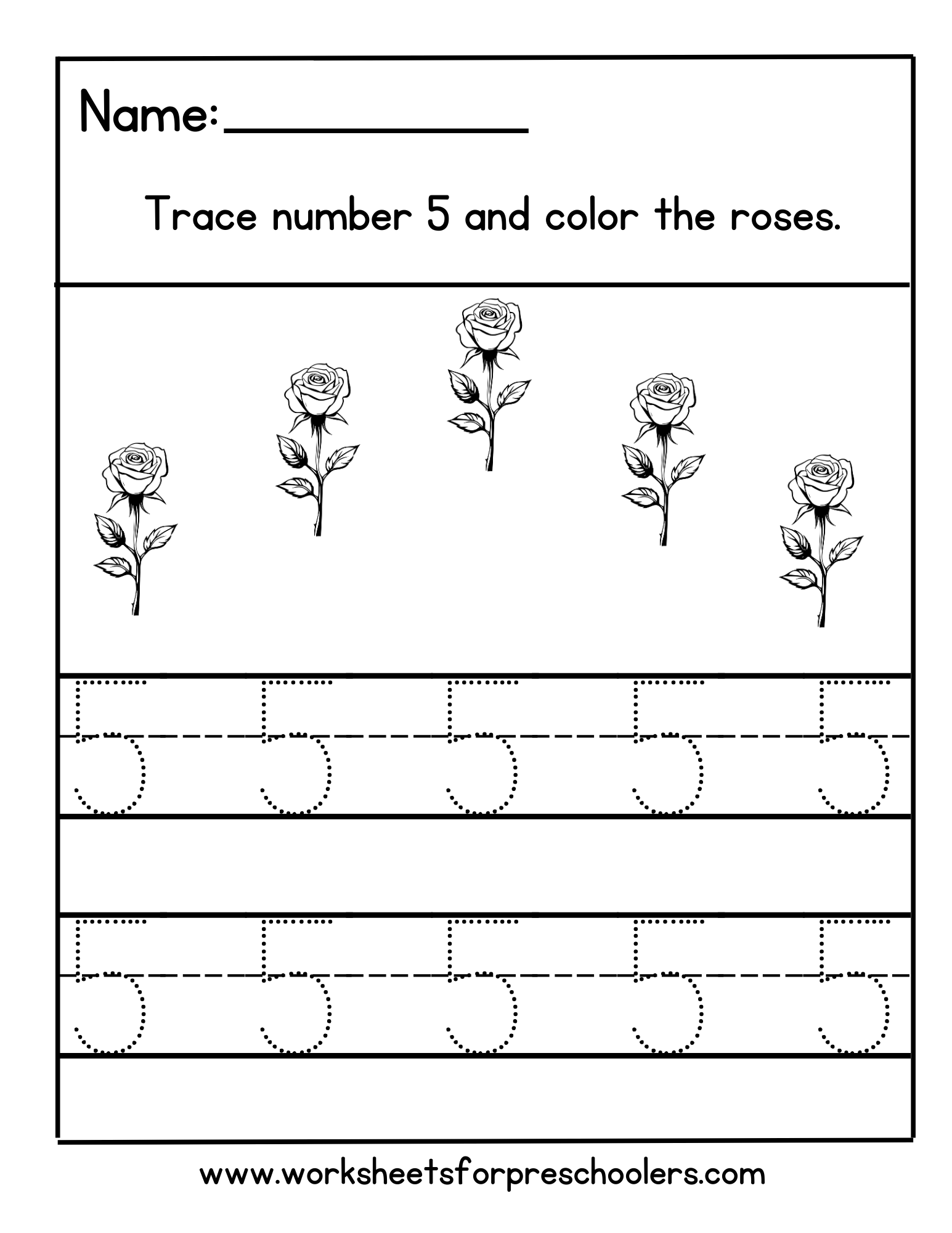 Number 5 Math Flower Worksheet Number 5 Math Flower Worksheet