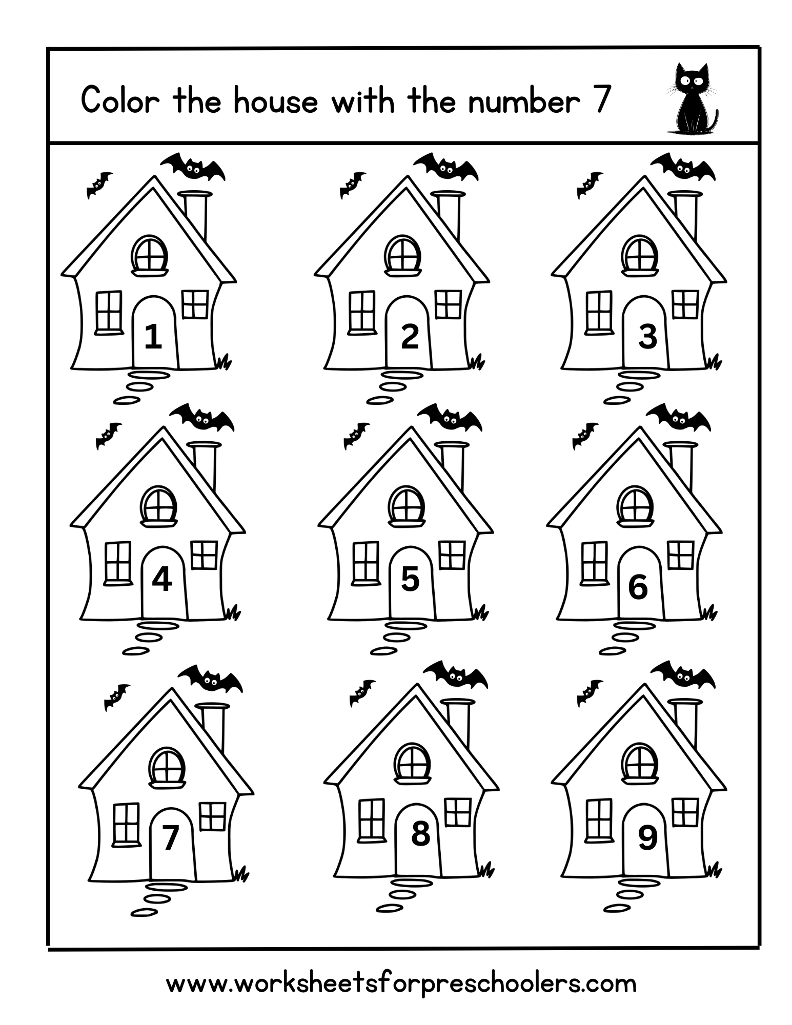 Number 7 Recognition Worksheet Number 7 Recognition Worksheet