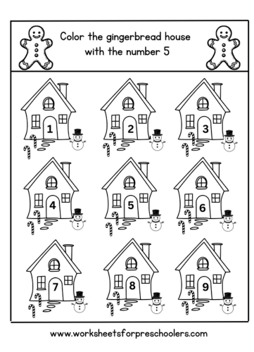 gingerbread house number worksheet