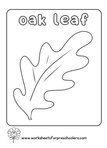 Oak Leaf Coloring Page -small