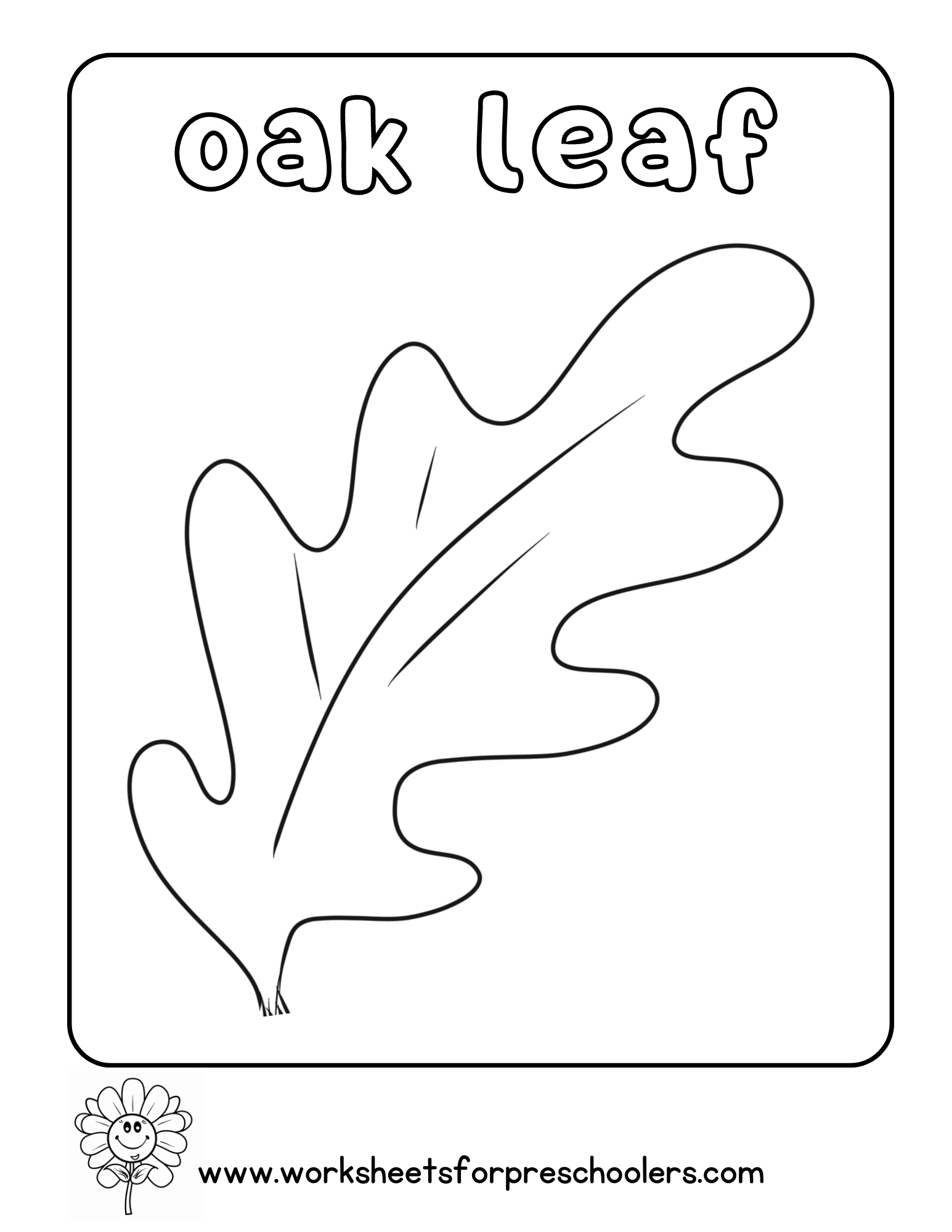 Oak Leaf Coloring Page