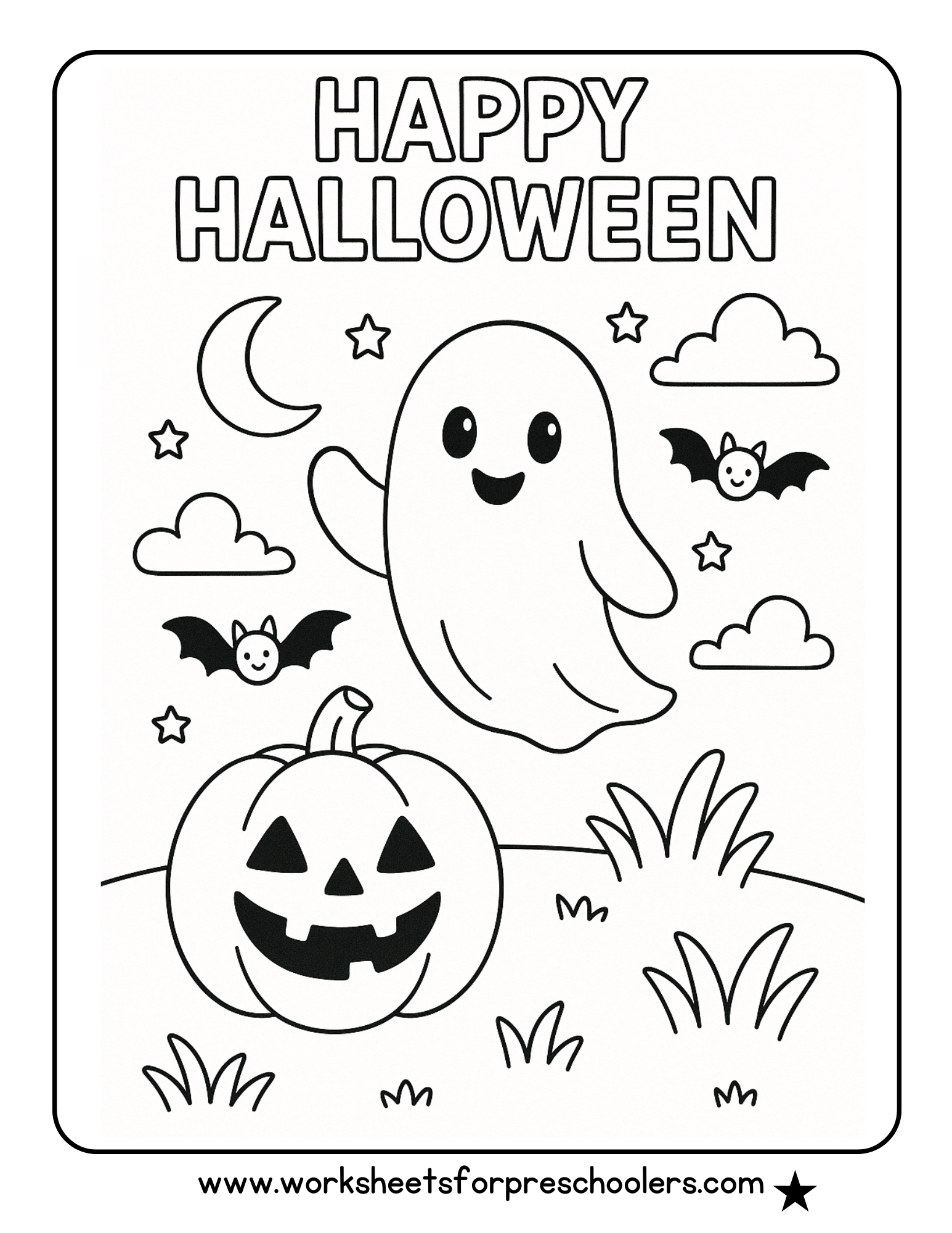 Happy Halloween Coloring Page Happy Halloween Coloring Page