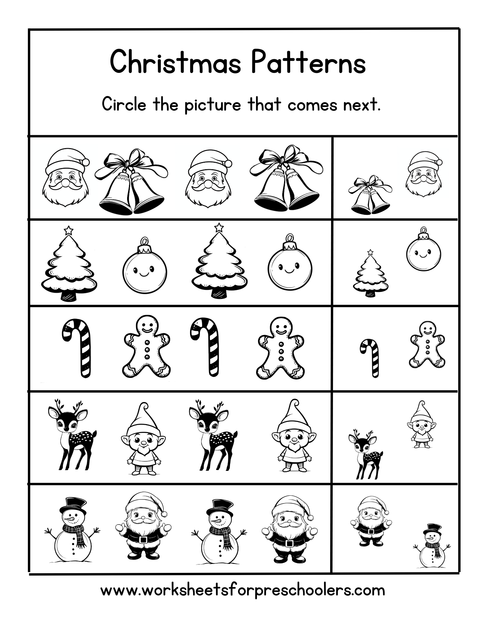 Pattern Completion Worksheet