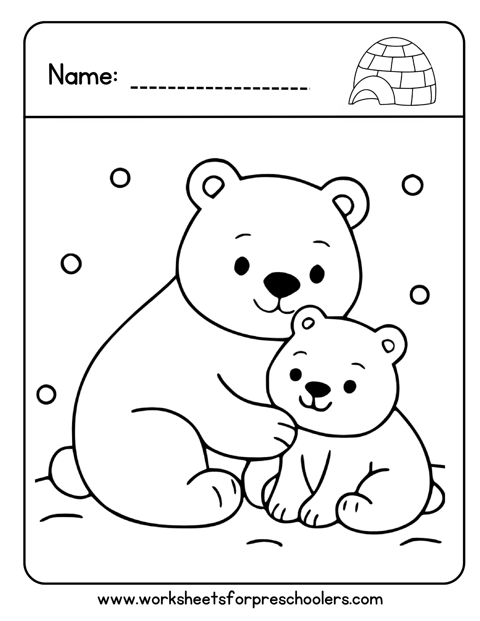 Polar Bears Coloring Page
