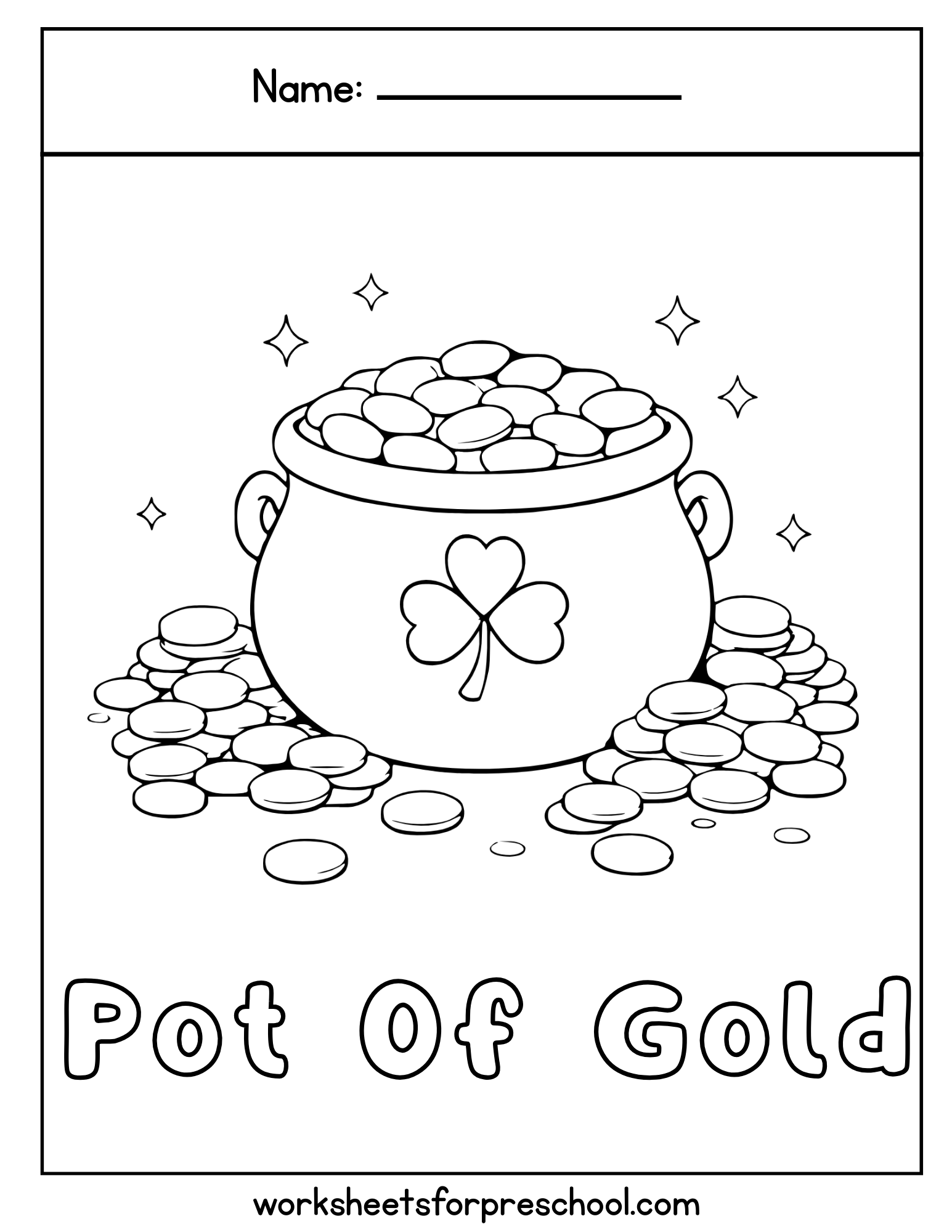 Pot of Gold Coloring Page