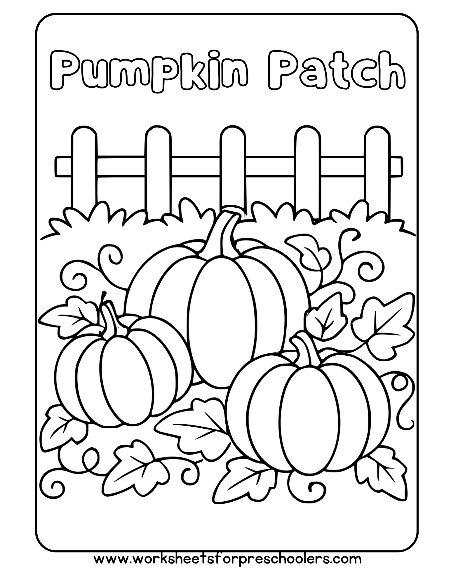 Pumpkin Patch Coloring Page