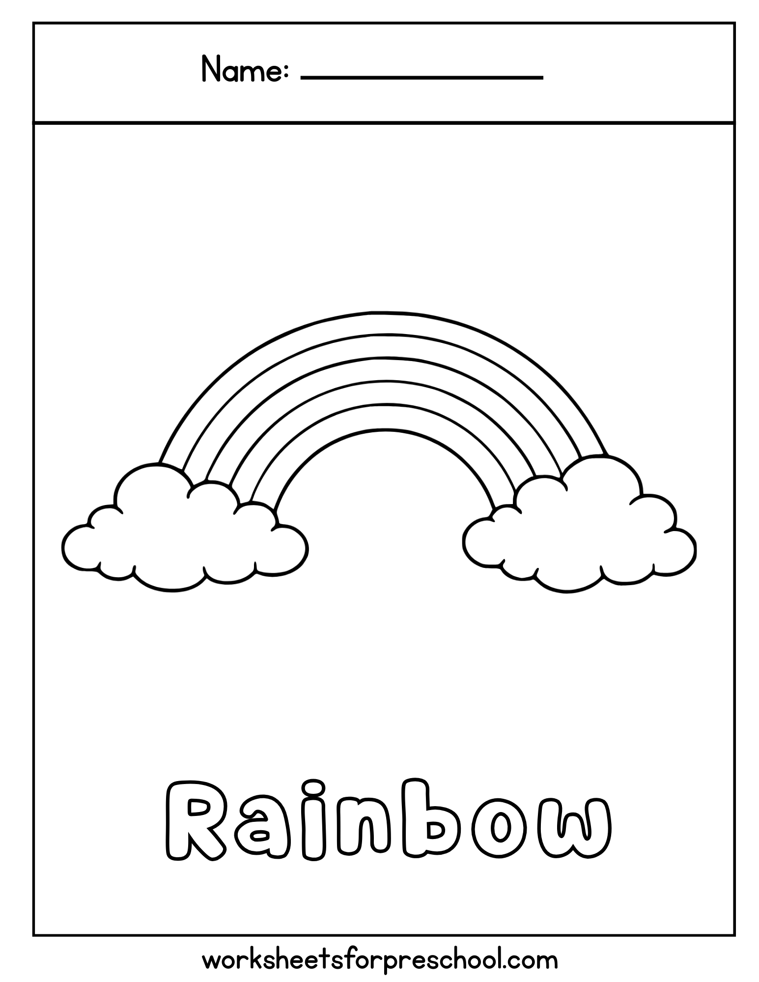 Rainbow Coloring Page