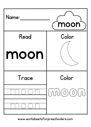 Moon Activity Sheet