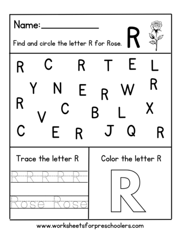 Find and Circle Letter R