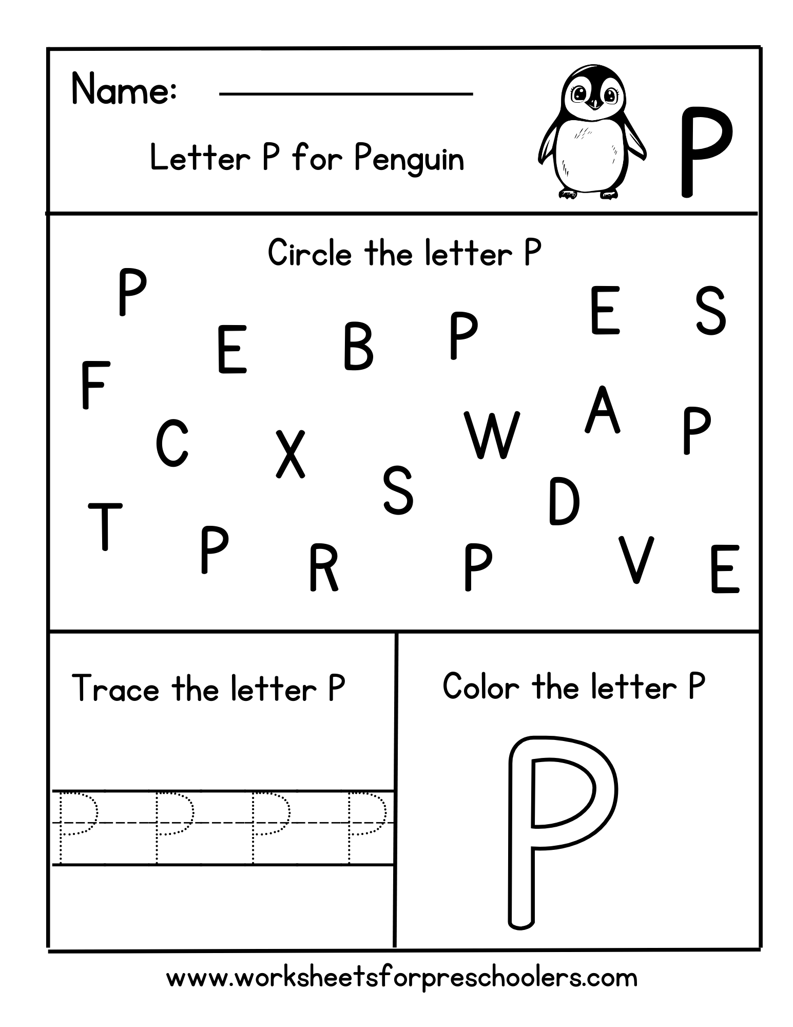 Penguin Activity Sheet
