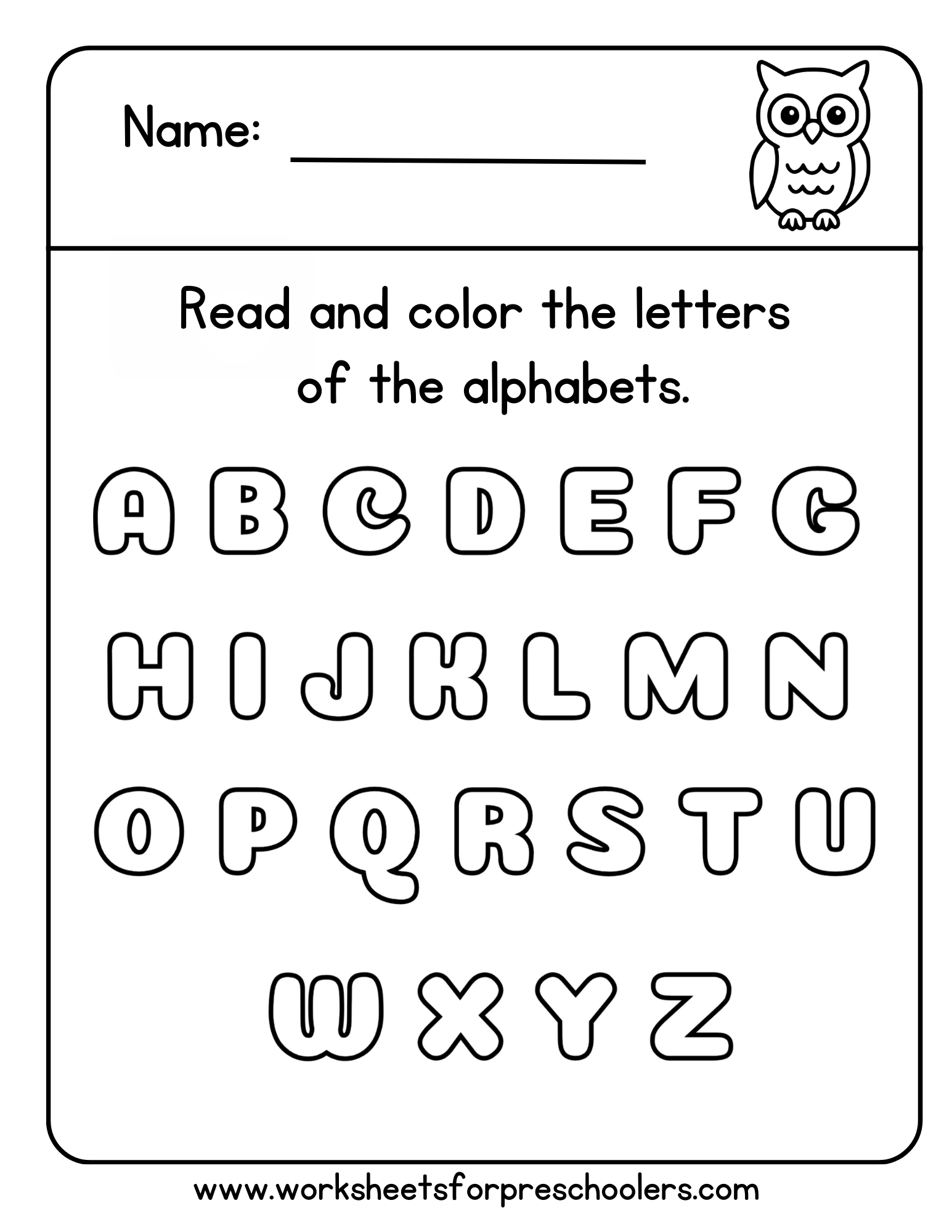 Alphabet Coloring Page