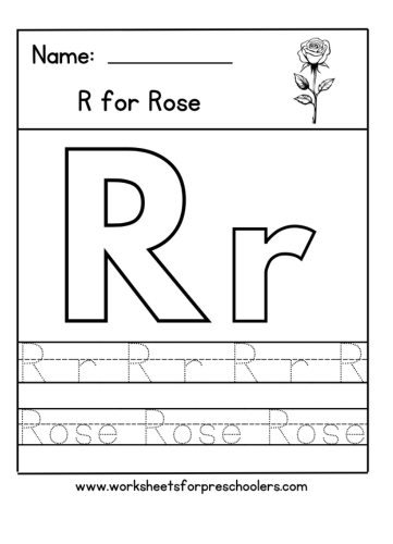 Tracing Letter R Worksheet