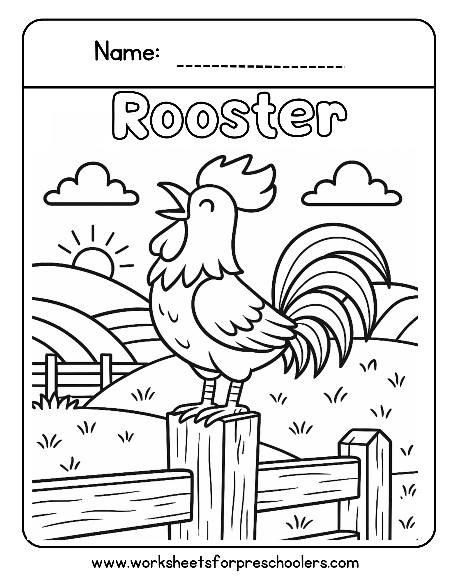 Rooster Coloring Page