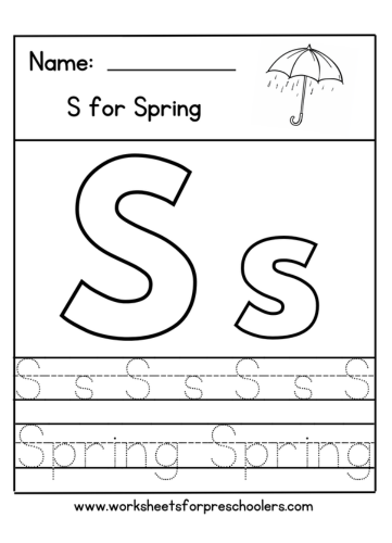 Letter S for Spring Worksheet