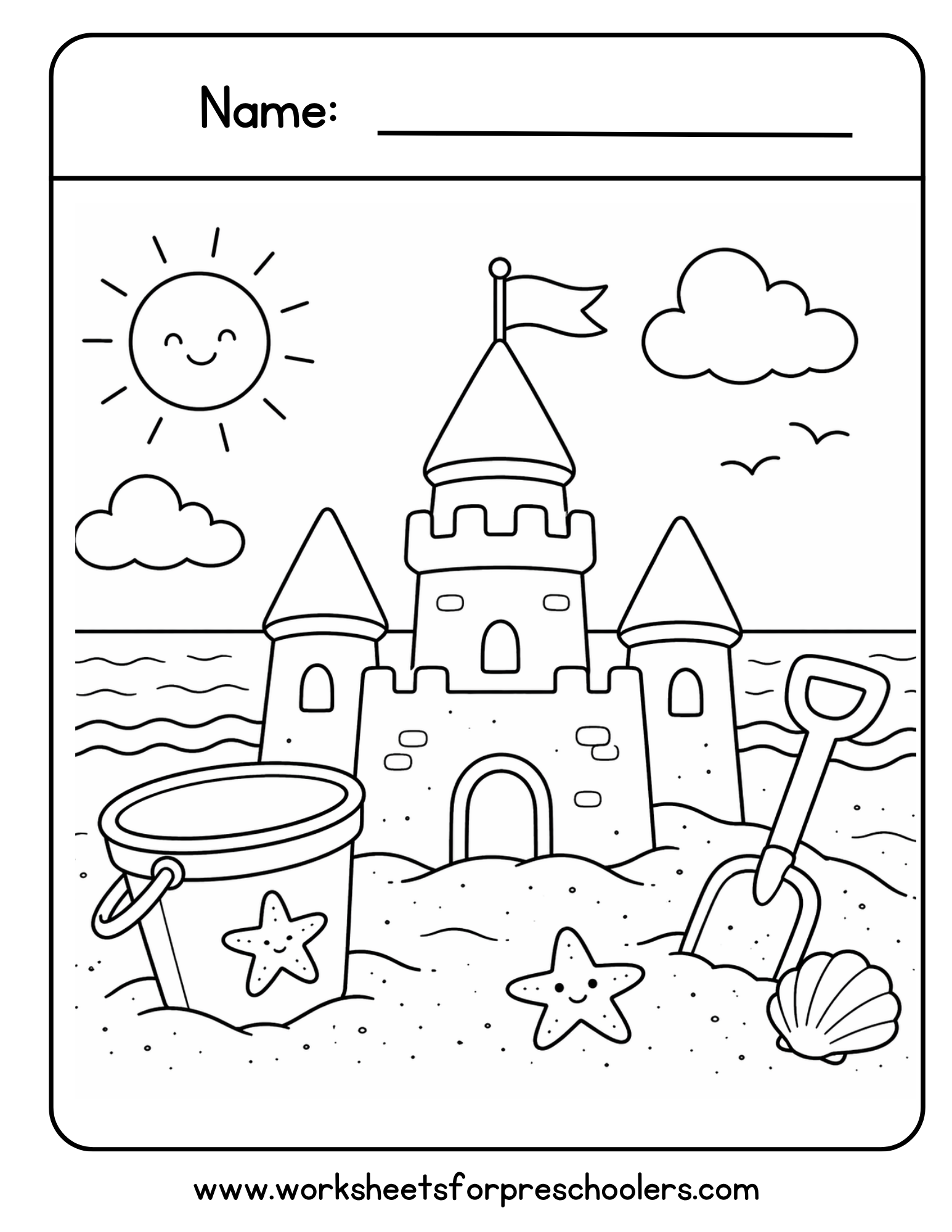 Sandcastle Coloring Page