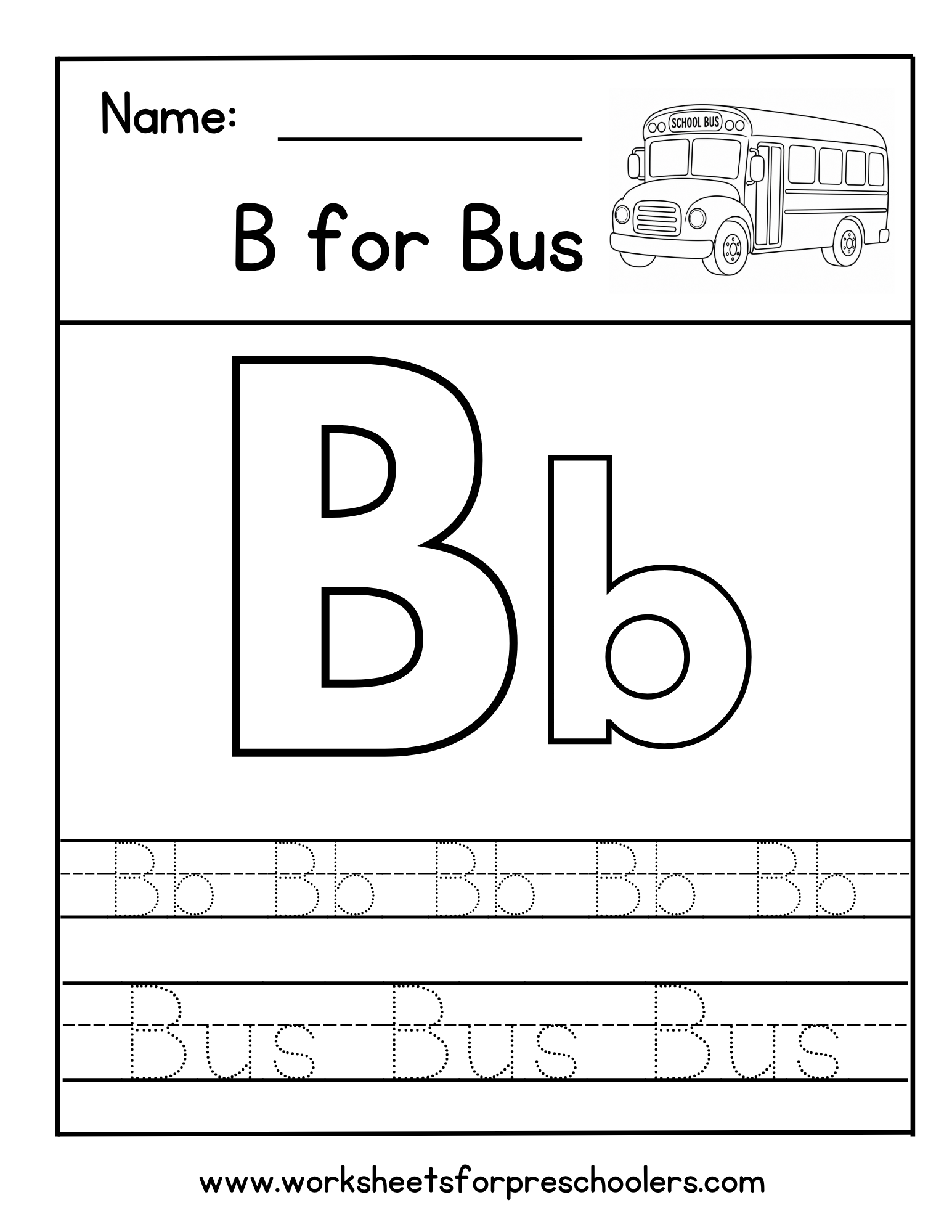Letter B for Bus Letter B for Bus