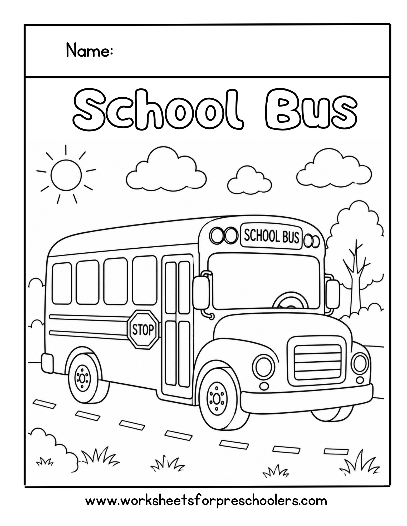 School Bus Coloring Page