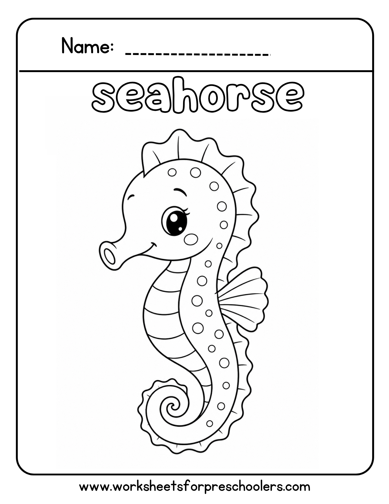 Seahorse Coloring Page
