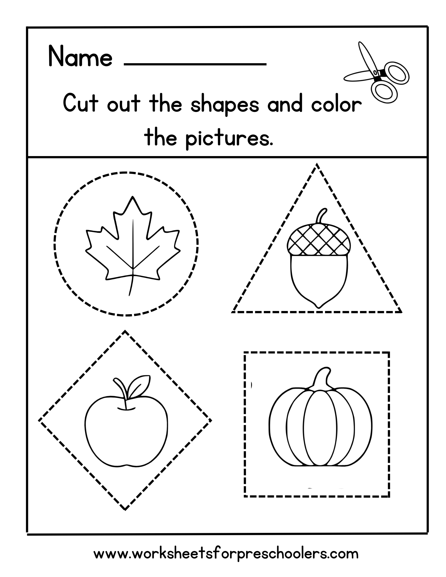 Fall Theme Shape Cutout 