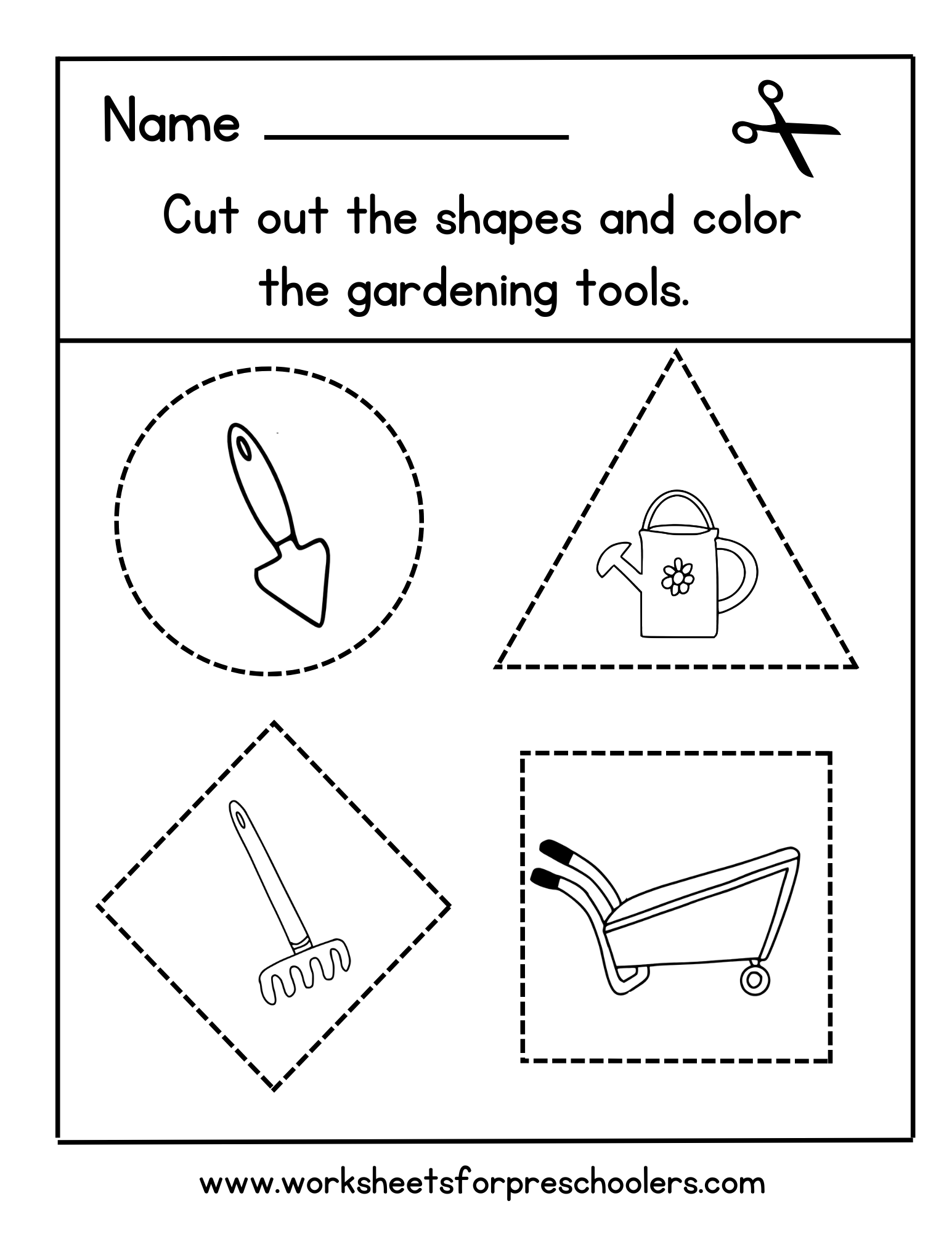 Garden Theme Shapes Activity Worksheet Garden Theme Shapes Activity Worksheet