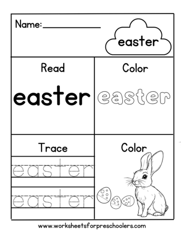 Read and Write Word Easter Worksheet 