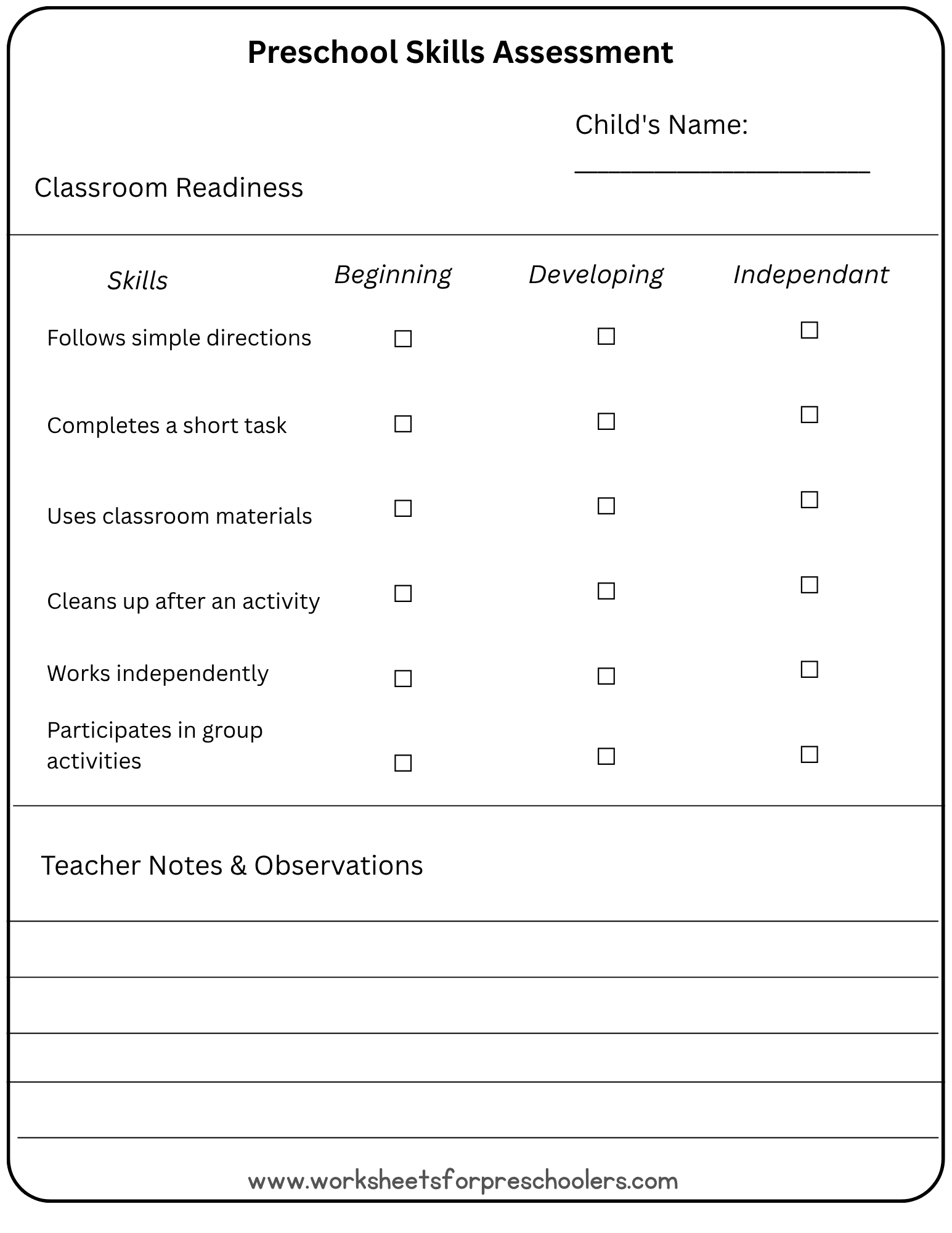 Classroom Readiness