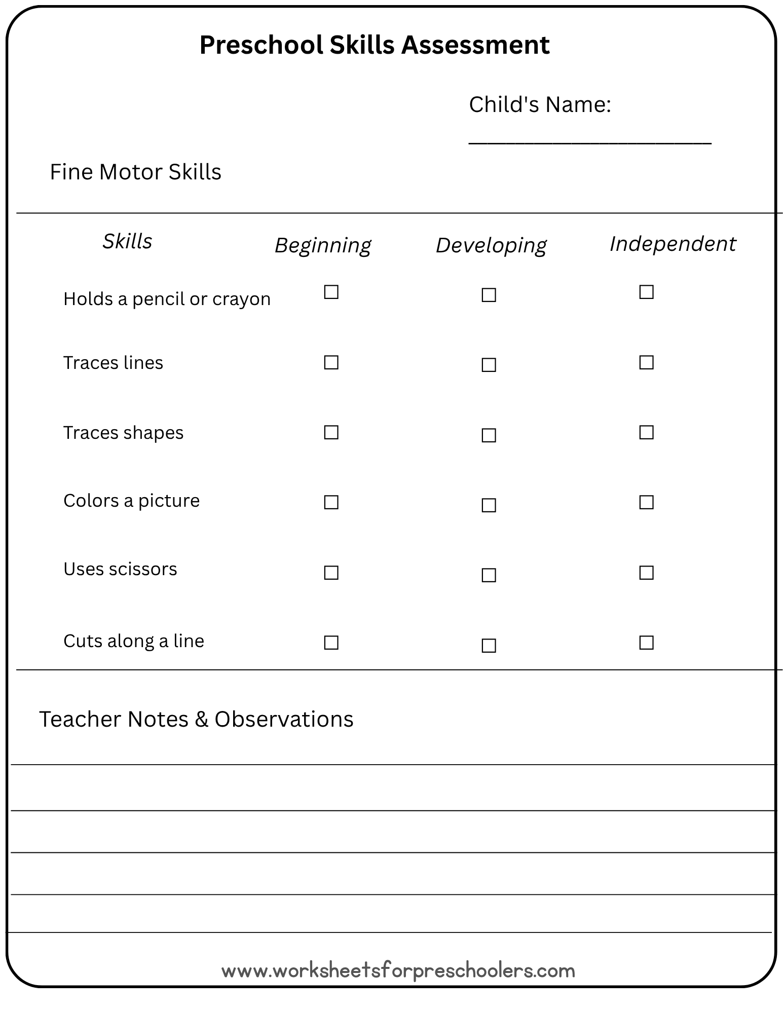 Fine Motor Skills