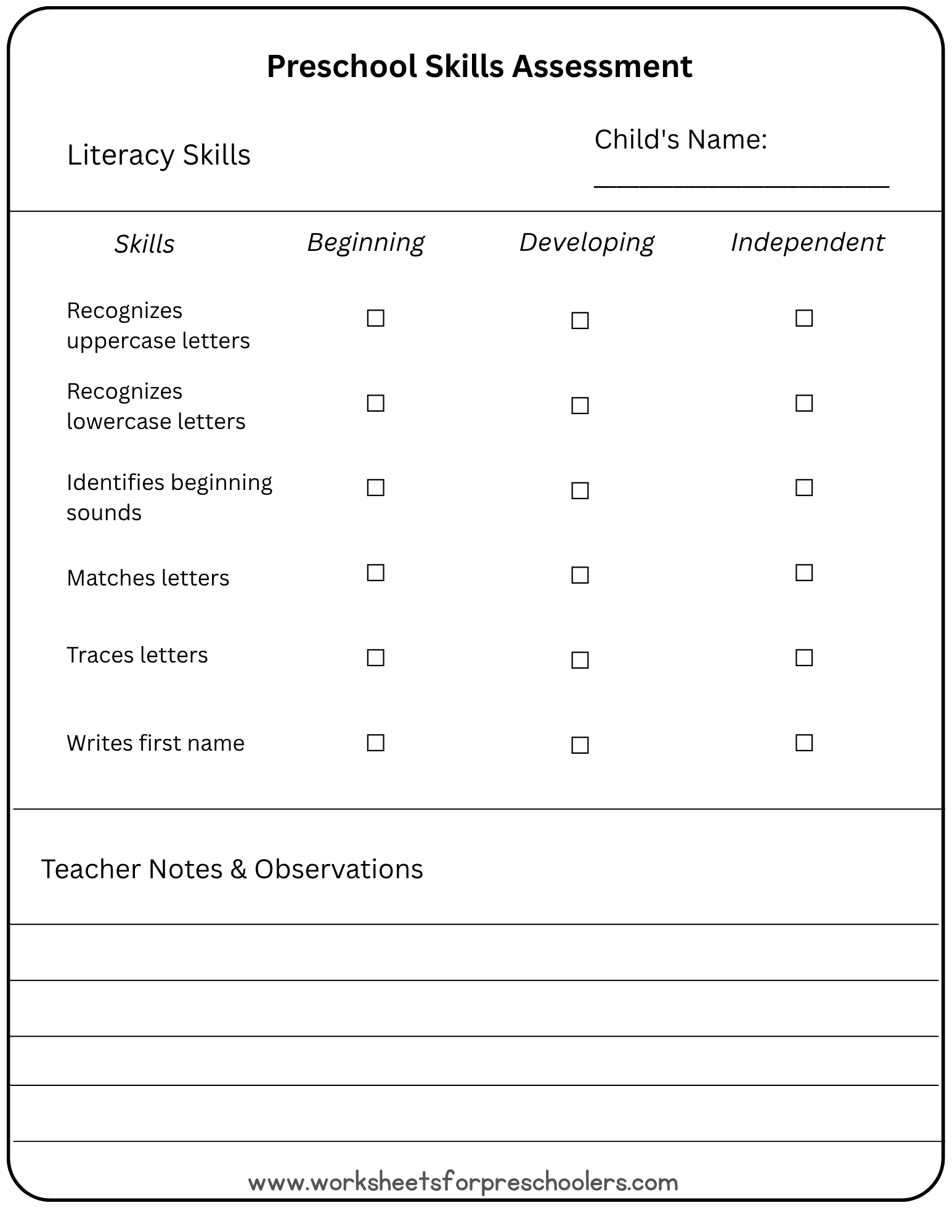 Literacy Skills