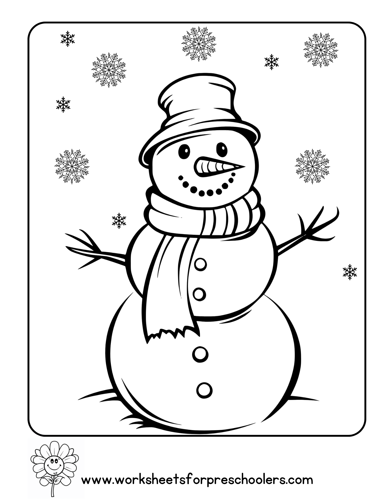 Snowman Coloring Page Snowman Coloring Page
